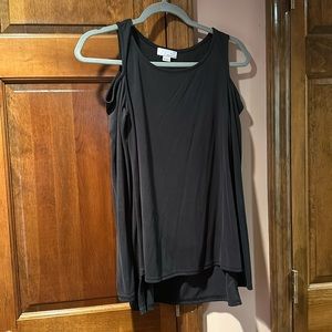 Black long sleeve tunic with open shoulders